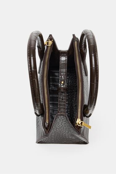 EMBOSSED MINI CITY BAG - Brown by Zara - Image 5