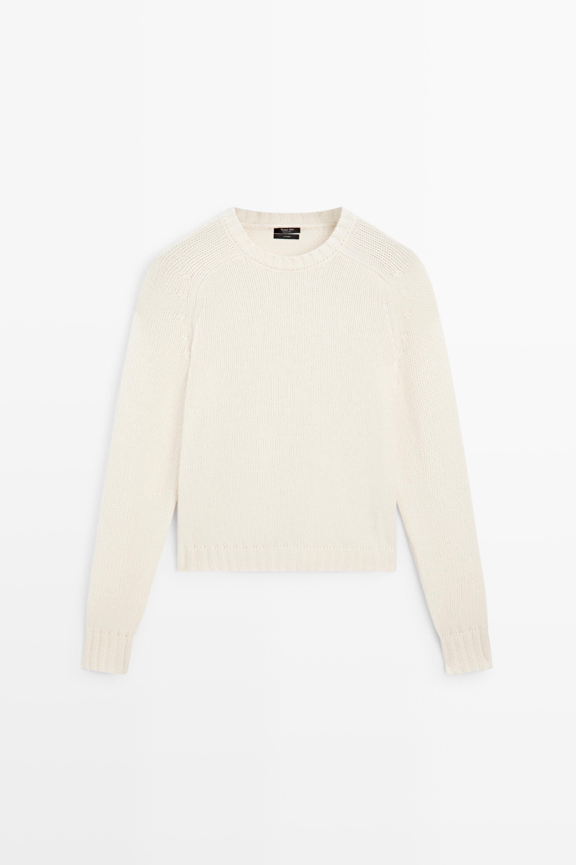100% cashmere knit sweater — Yellow