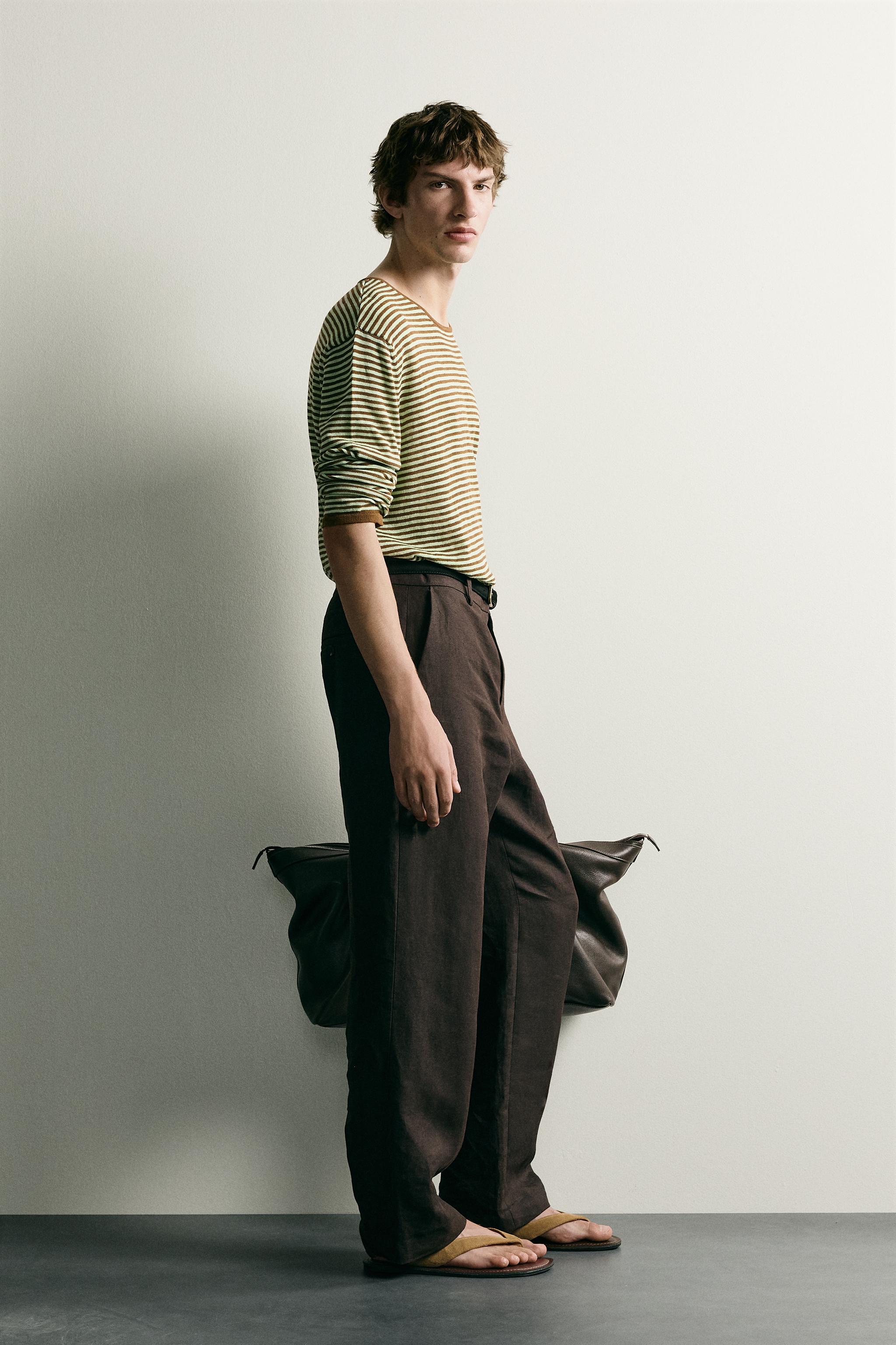 Мужские свитеры Zara LIGHTWEIGHT STRIPED JACQUARD JUMPER — фото 4