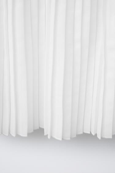 JUPE MIDI PLISSÉE - Blanc cassé de Zara - Image 3