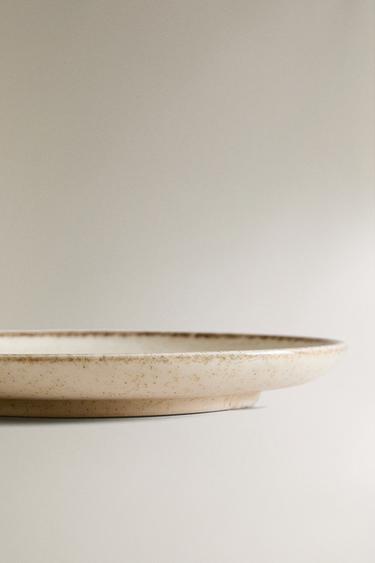 PORCELAIN SIDE PLATE WITH ANTIQUE FINISH RIM - Light ecru by Zara - Image 3