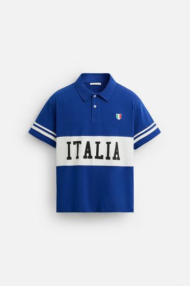 COLOUR BLOCK FLAG POLO SHIRT - Blue by Zara - Image 6