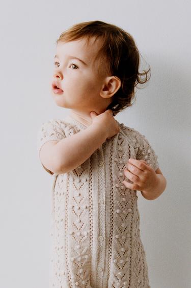 COMBINAISON COURTE EN MAILLE - Beige clair de Zara