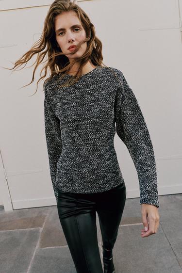 BOUCLÉ TOP — Black / White 2
