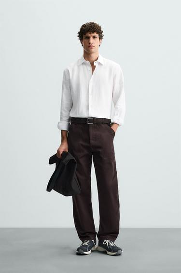 CAMISA 100% LINO - Blanco roto de Zara - Imagen 0