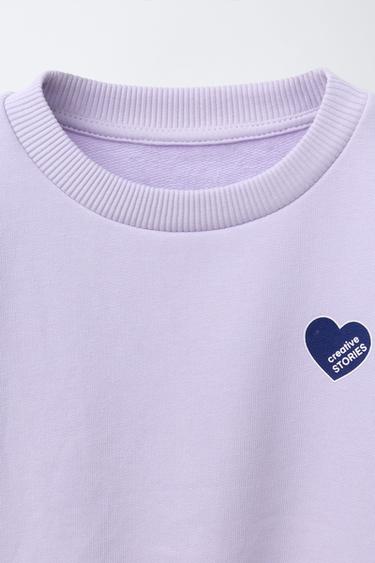 SWEAT BASIQUE CŒUR - Lavande de Zara - Image 2