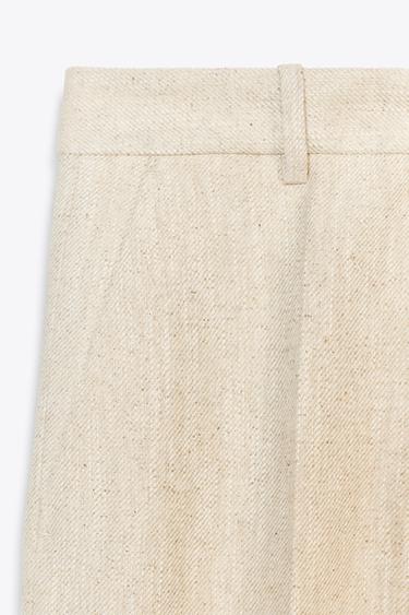 RUSTIC STRAIGHT-LEG TROUSERS - Light beige by Zara - Image 6