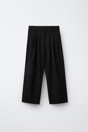 CALÇA COM PREGAS E PLISSADOS - Preto da Zara