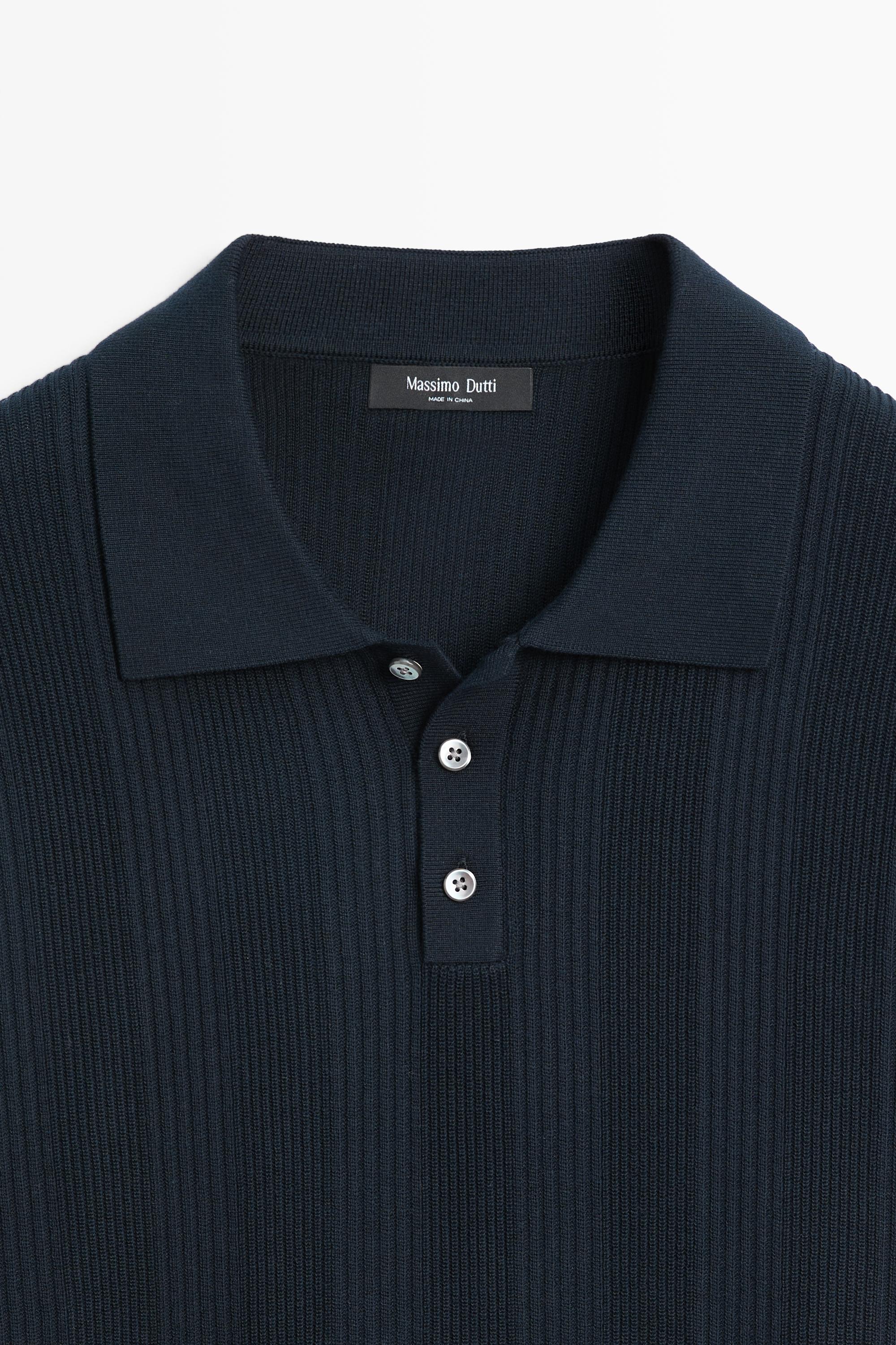 Polo rayé en maille texturée 100 % coton