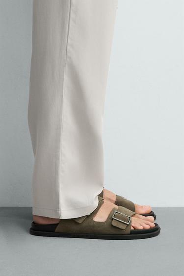 Sandalias de cuero de doble correa