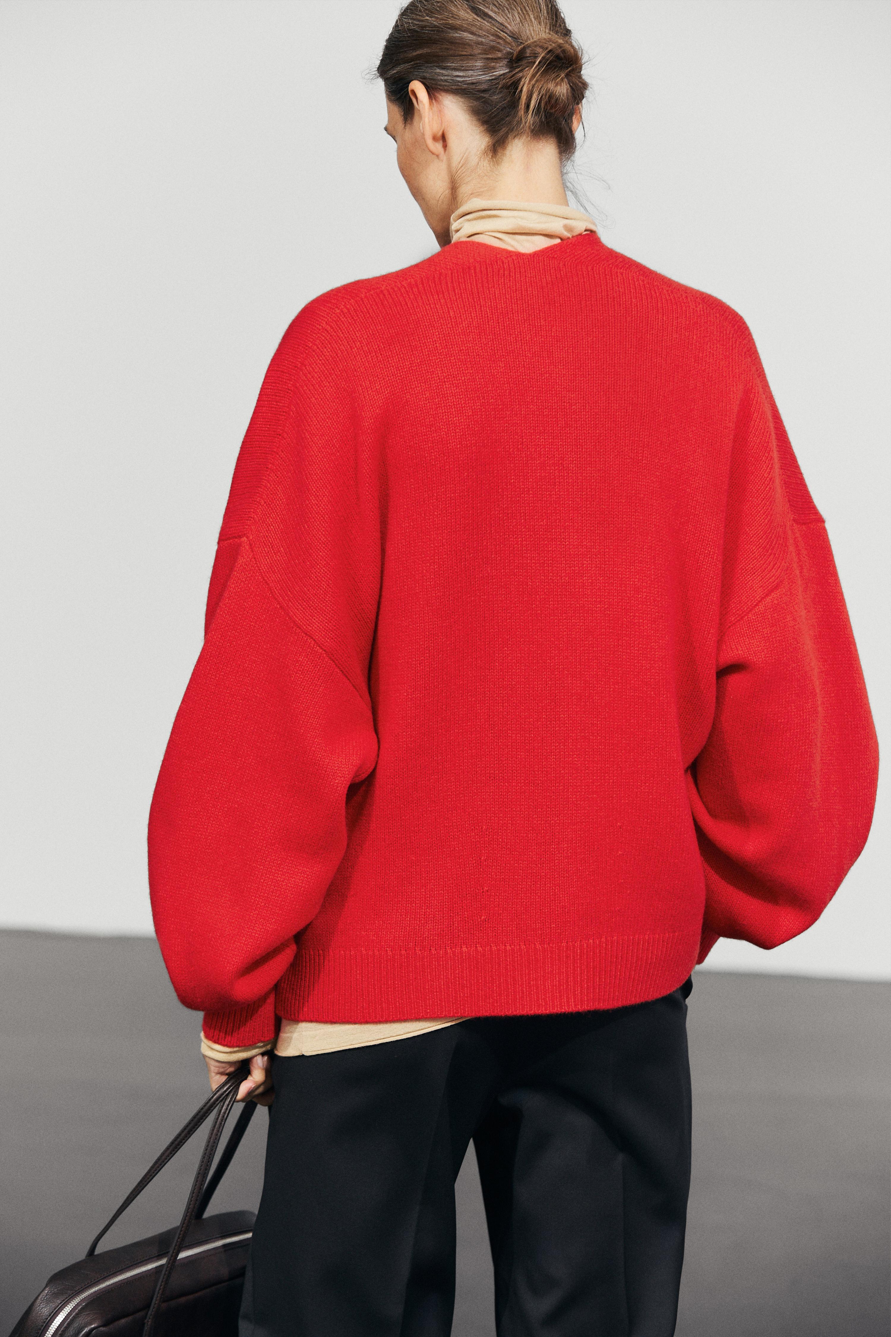 Oversize wool-blend knit sweater