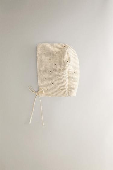 CUFFIETTA DA NEONATO IN TRICOT - Beige chiaro di Zara - Immagine 0