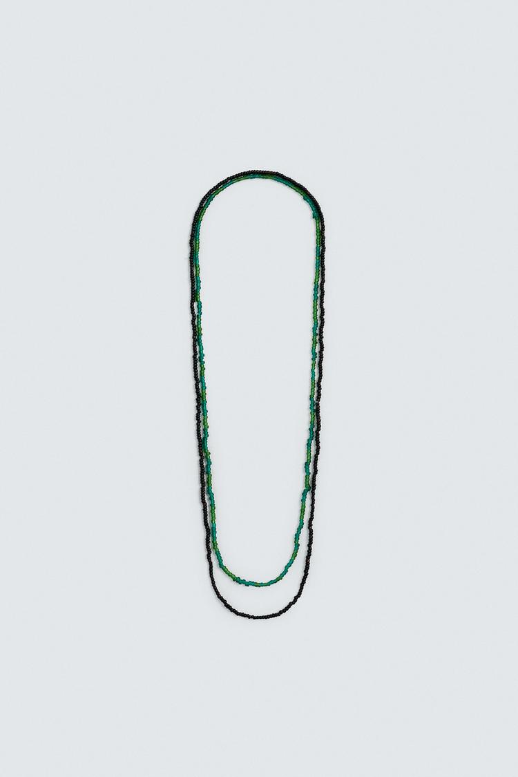 ZARA PACK OF 2 CONTRAST BEAD NECKLACES AARON LEVINE X ZARA