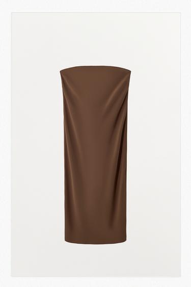 VESTIDO FORRO BANDEAU - Marrón de Zara