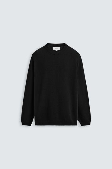 JERSEY MEZCLA ALGODÓN - Negro de Zara