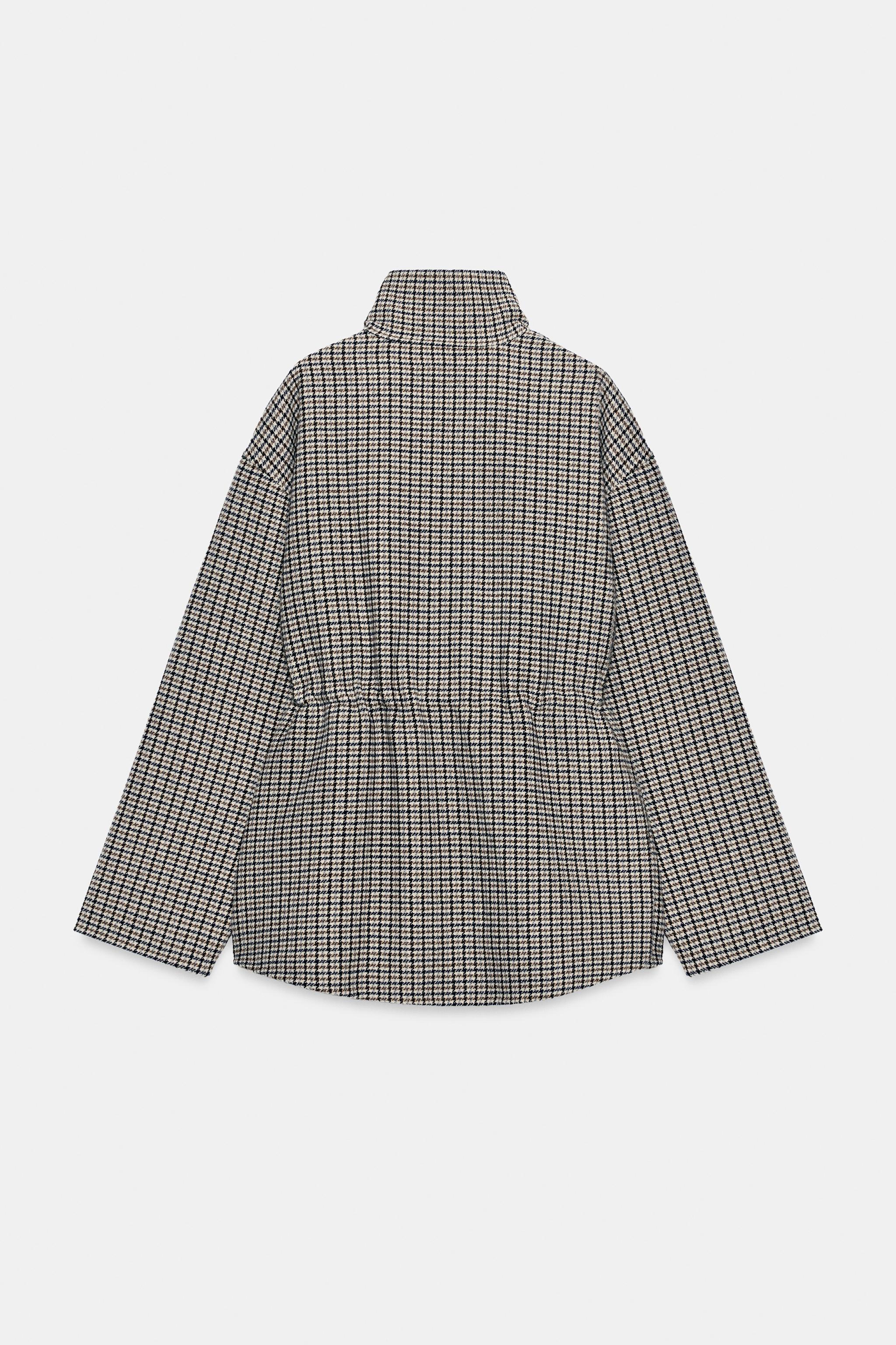 MANTEAU AVEC LAINE PIED-DE-POULE