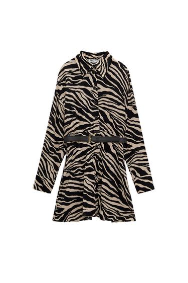 BELTED ANIMAL PRINT DRESS
