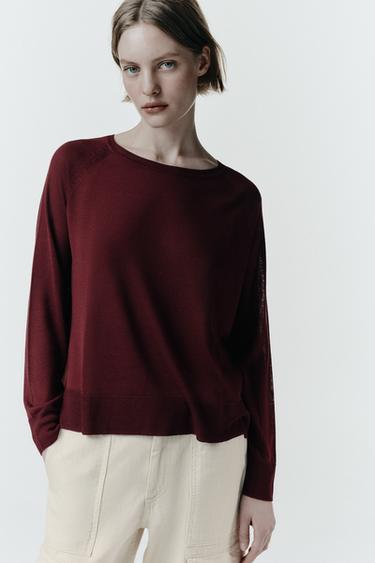 JERSEY BÁSICO PUNTO - Granate oscuro de Zara