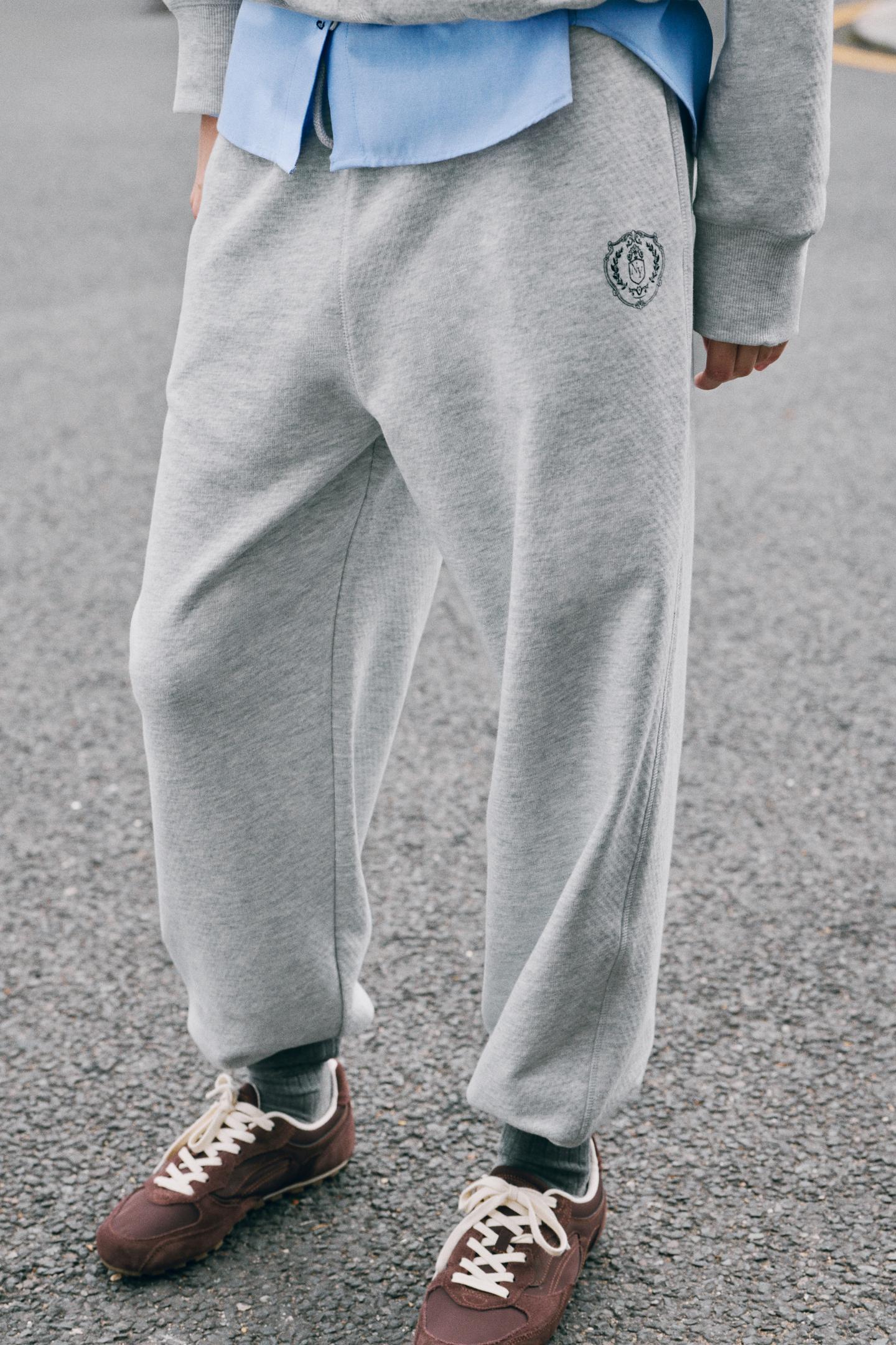 Женские брюки Zara New York Sweat Pants, цвет: Серый меланжевый — фото 2