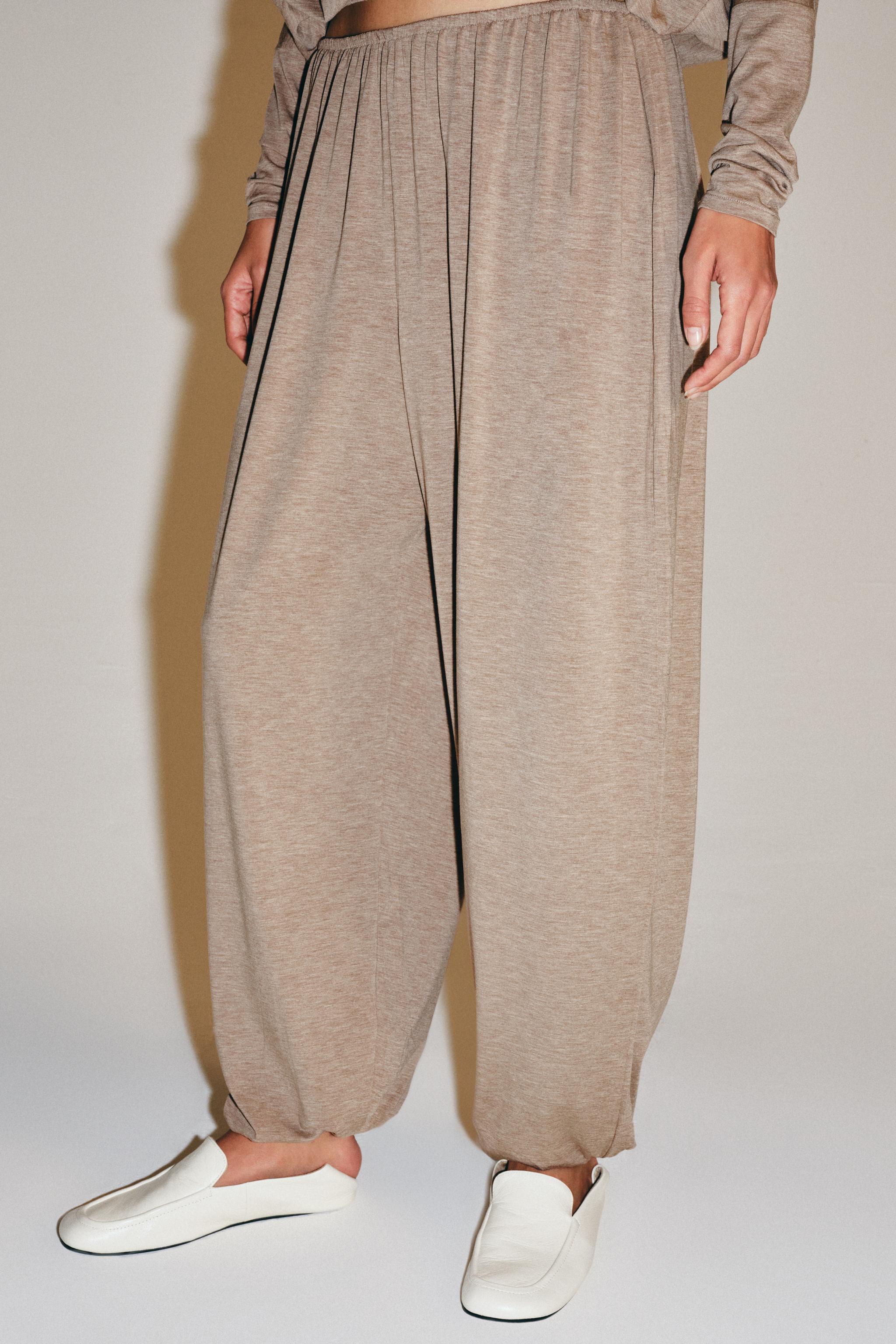 BALLOON TROUSERS — Pink marl