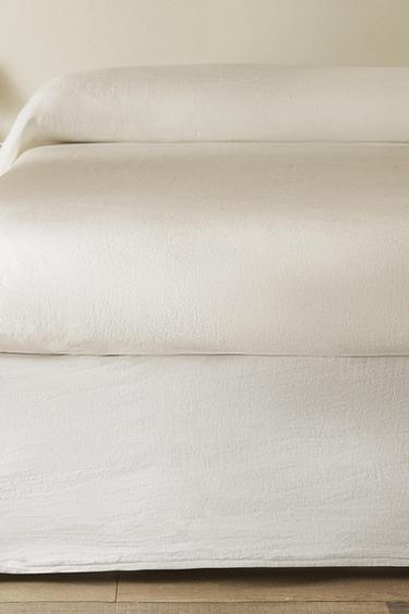 FADED LINEN VALANCE SHEET - White by Zara - Image 5