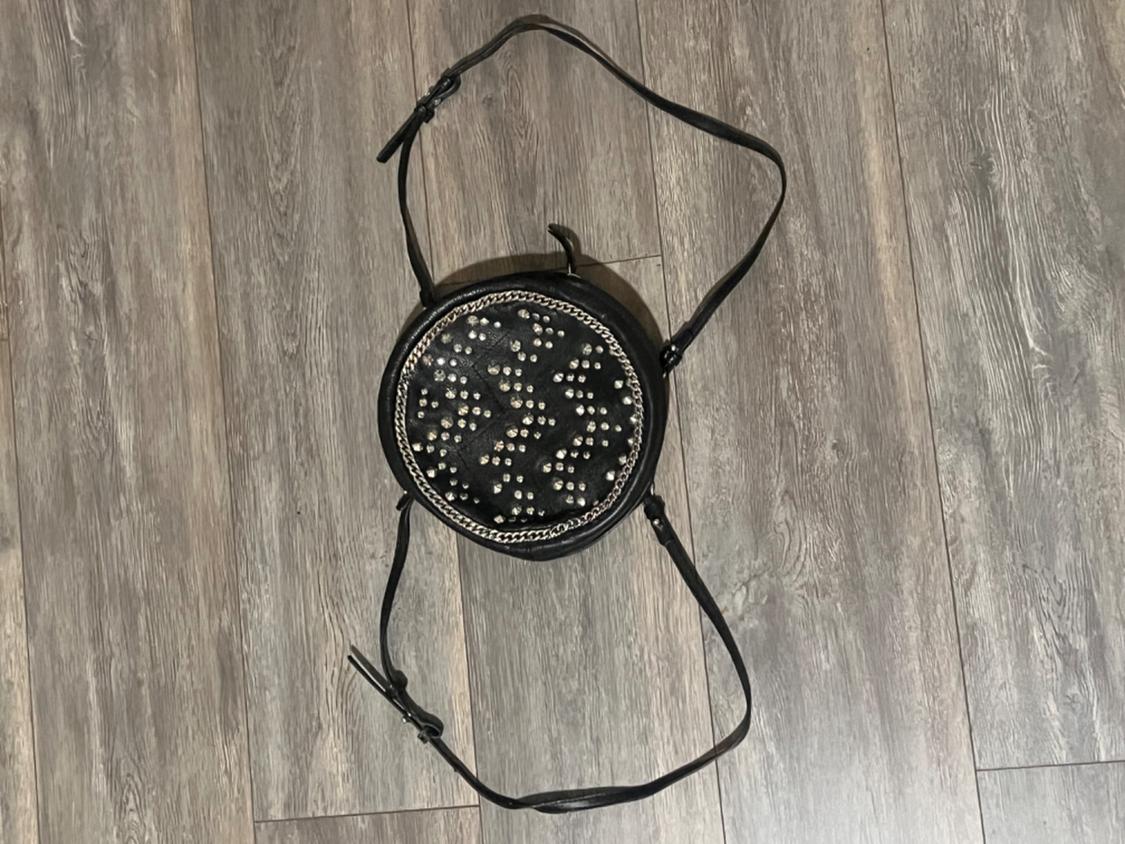 ROUND LEATHER BACKPACK WITH SILVER STUDS - Image 5