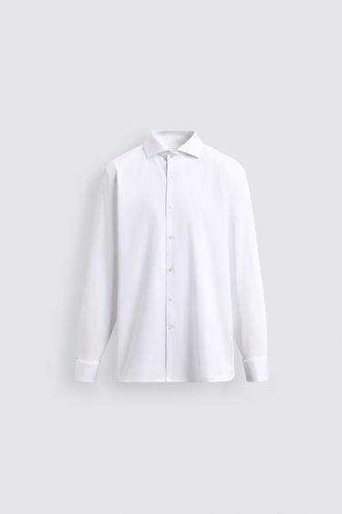 TEXTURED SHIRT WITH CUFFLINKS - White by Zara