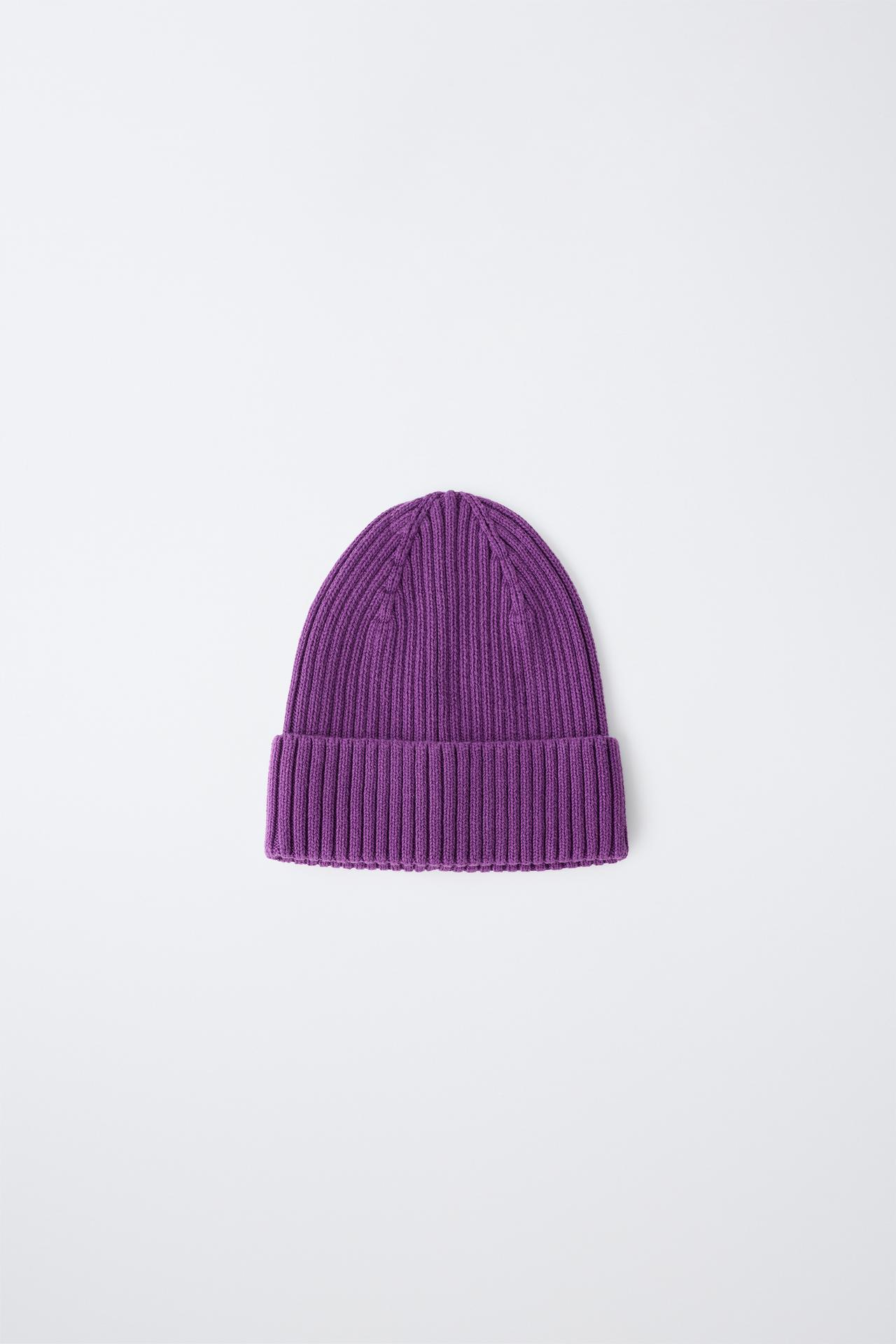 KNIT HAT — Purple