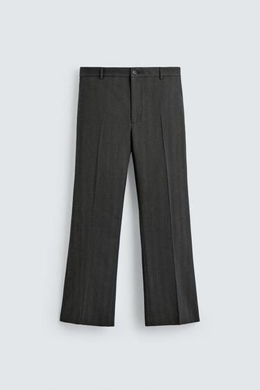 PANTALÓN TRAJE FLARE ESTRUCTURA - Gris de Zara