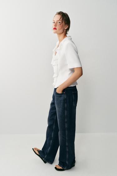 VESTE À MANCHES COURTES ET VOLANTS - Blanc cassé de Zara - Image 2