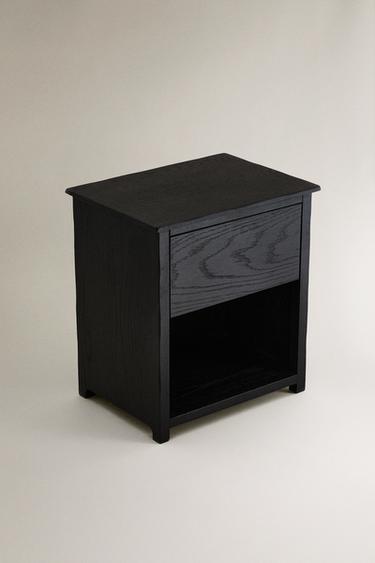 OAK BEDSIDE TABLE - Black by Zara - Image 1