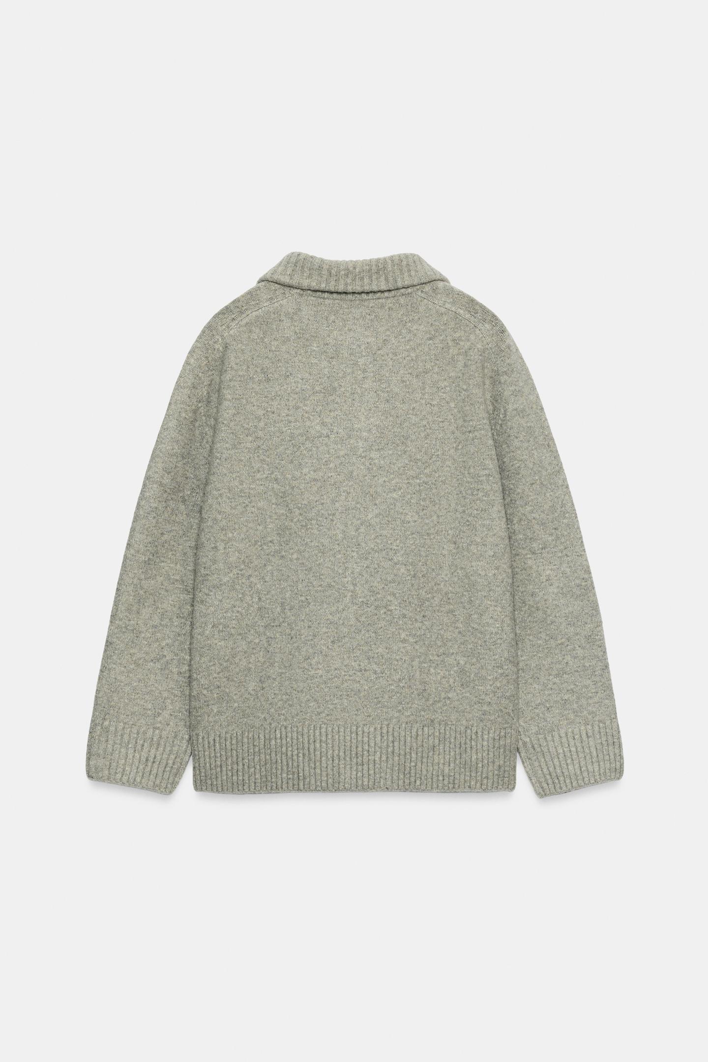 Женский свитер Zara Soft Knit, цвет: Серый меланжевый — фото 7
