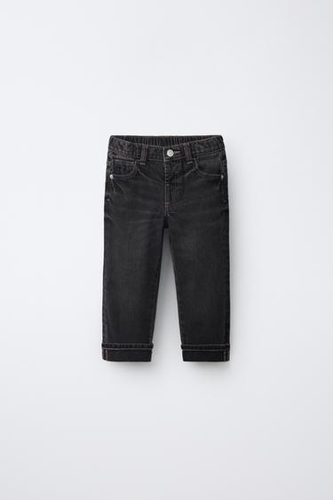 JEANS STRAIGHT COM PESPONTOS - Cinzento da Zara