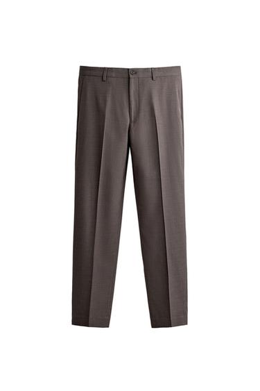 CALÇA DE TERNO COM ESTRUTURA - Marrom da Zara