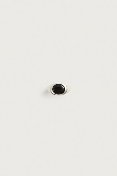 STONE SIGNET RING — Silver 1