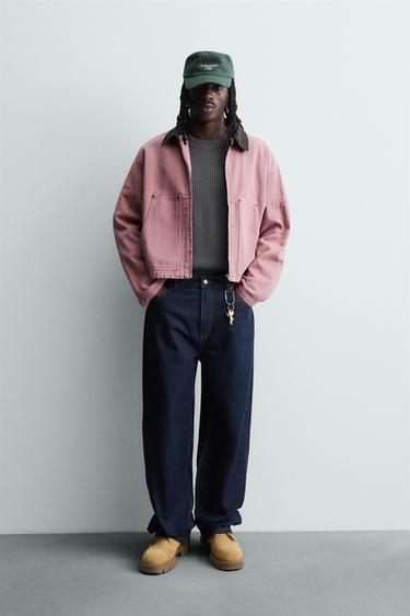 ÁO KHOÁC CỔ PHỐI MÀU TƯƠNG PHẢN - Màu hồng từ Zara - Hình ảnh 0