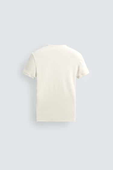 RIB HENLEY T-SHIRT - Oyster-white by Zara - Image 7
