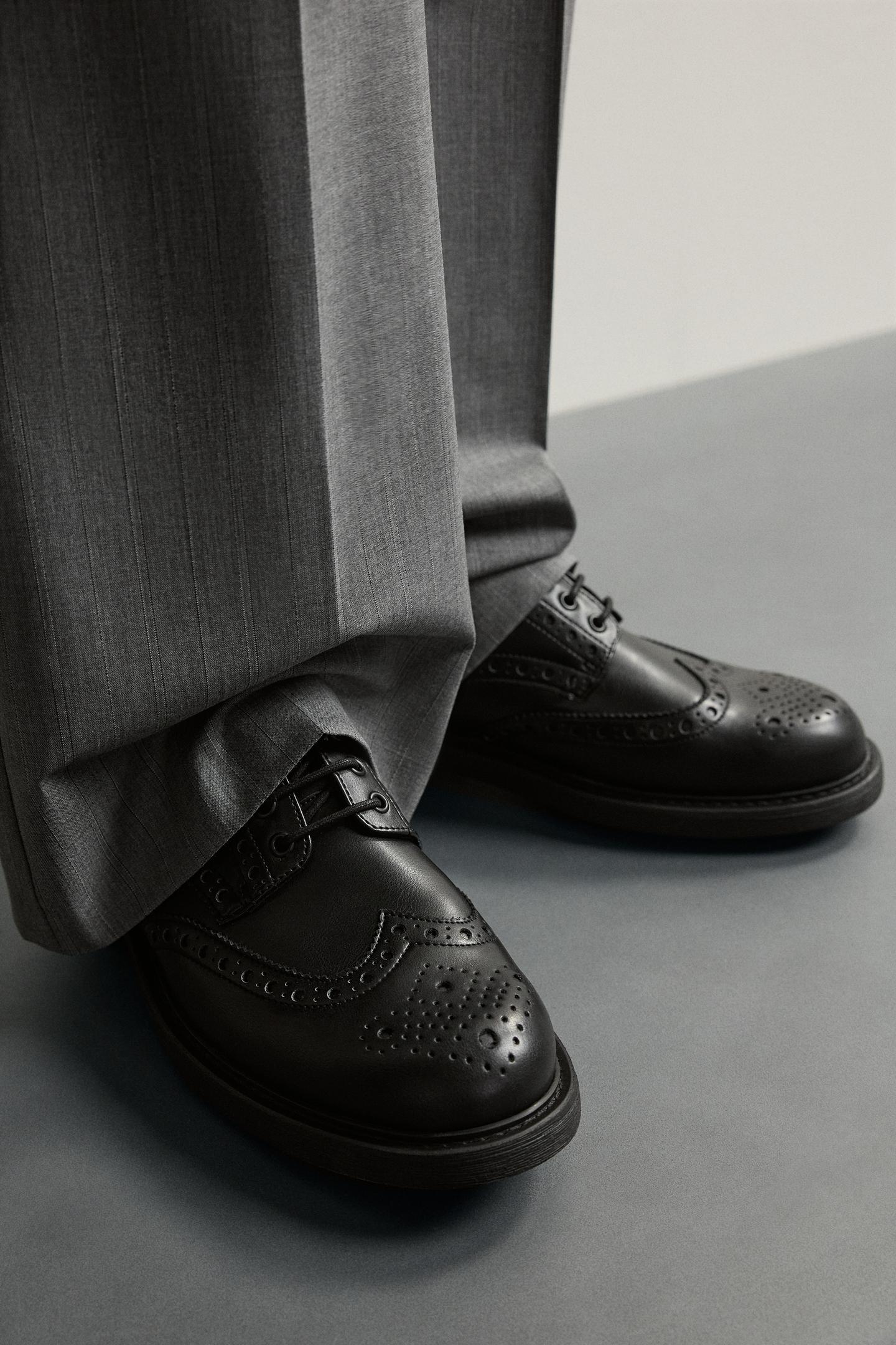 Мужские туфли Zara Dress Shoes, цвет: Чёрный — фото 3