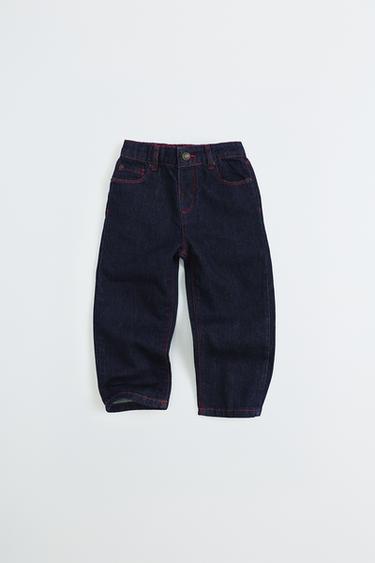 ZARA TIMELESS - JEANS STRAIGHT PESPUNTES CONTRASTE - Azul de Zara