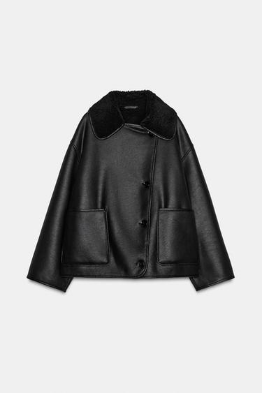 Zara ZW COLLECTION DOUBLE-FACED JACKET - Black