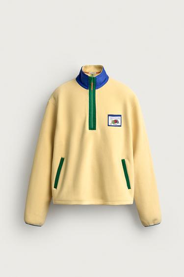 FRUIT OF THE LOOM™ PATCH FLEECE SWEATSHIRT - Yellow by Zara
