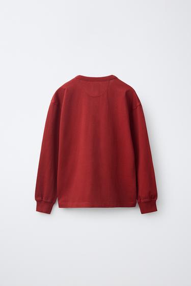 LABEL HENLEY T-SHIRT — Red 2
