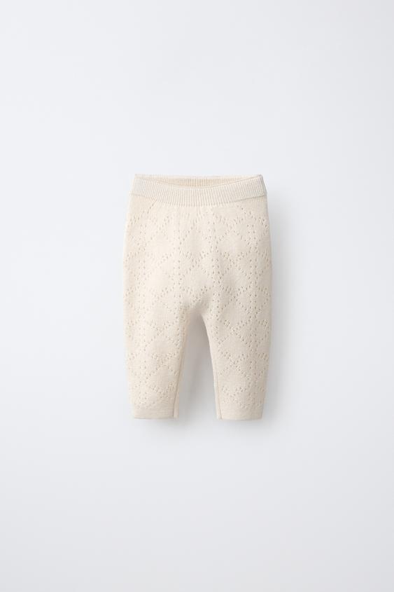LEGGING VAN AJOURBREISEL MET WOL EN KASJMIER - Lichtbeige van Zara - Afbeelding 0