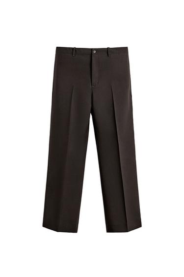 PANTALÓN FLARE FIT 100% LANA - Chocolate de Zara