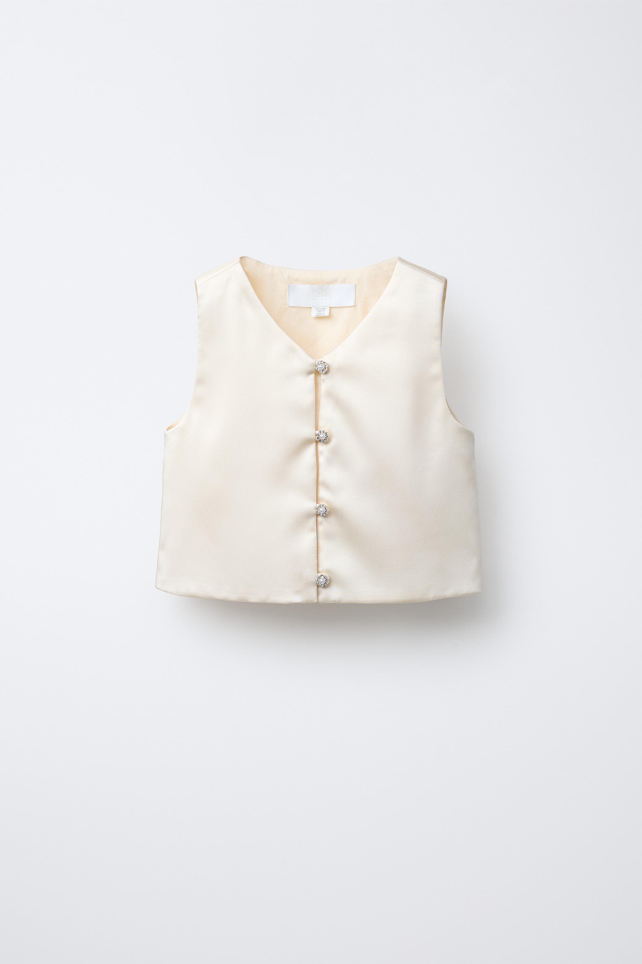 SATIN VEST WITH JEWEL BUTTONS - Ecru | ZARA United States