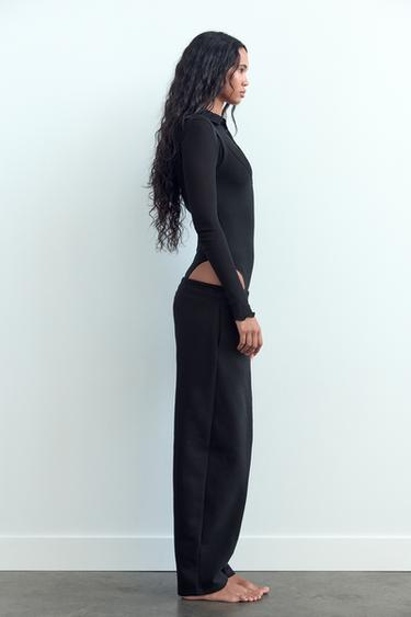 מכנסי CARROT FIT מבד רך - שחור של Zara