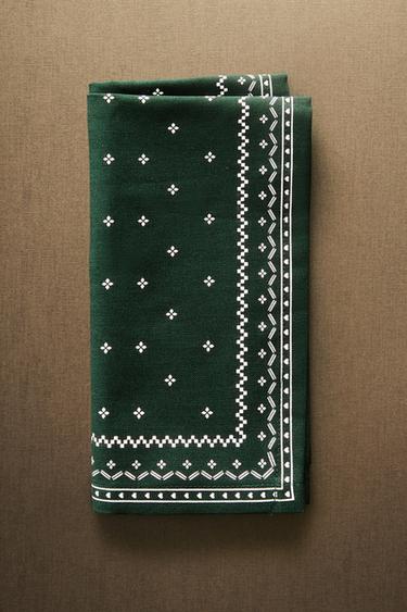 LOT DE SERVIETTES COTON HIVER NOËL (LOT DE 2) - Vert de Zara - Image 5
