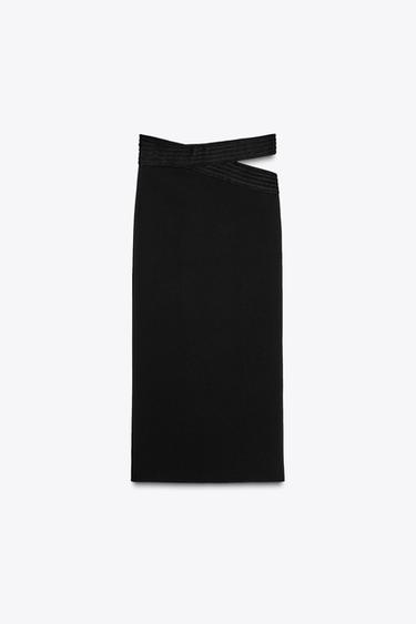 STRETCH CUT-OUT SKIRT - Black by Zara - Image 2