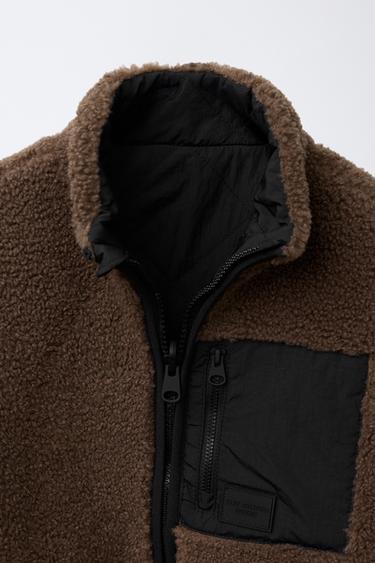 GILET RÉVERSIBLE EFFET MOUTON - Marron de Zara - Image 5