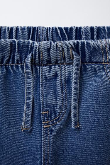 JEANS WIDE LEG FLUIDO ROTOS - Azul de Zara